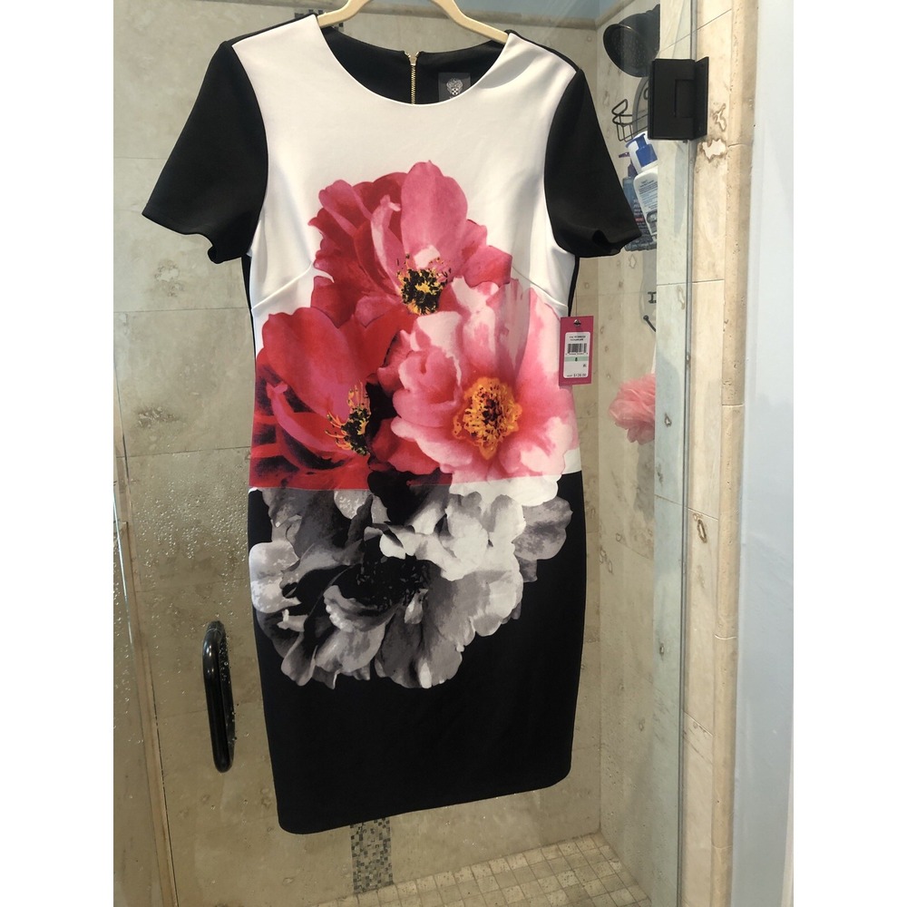 Vince Camuto Floral dress size 8 Scuba New Nwt M
